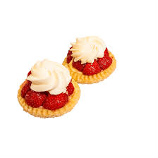 Aardbeien schelp met slagroom